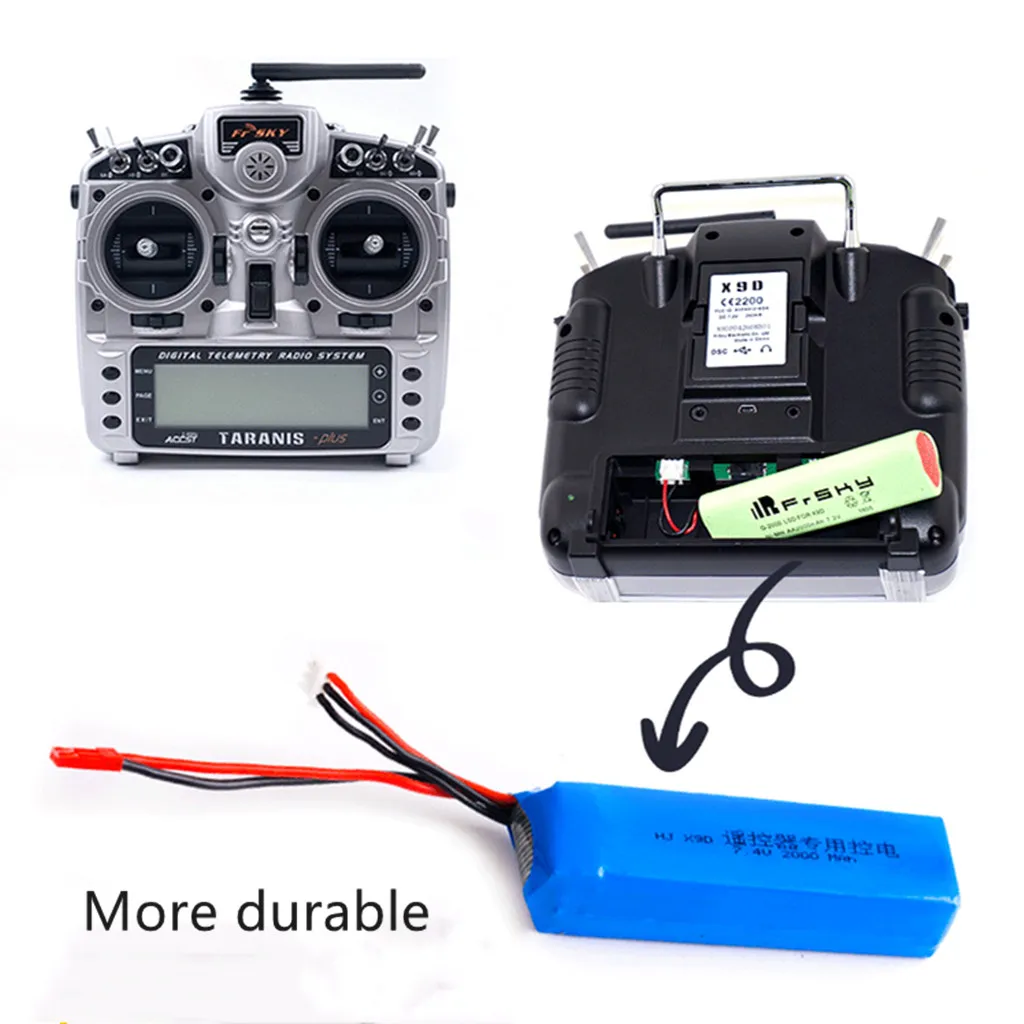 HIINST 2020 новое обновление 7 4 V 3000MAH Lipo батарея часть для FrSky Taranis X9D плюс передатчик