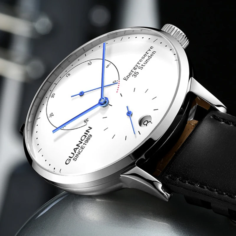 GUANQIN механические деловые часы мужские лучшие брендовые Роскошные светящиеся