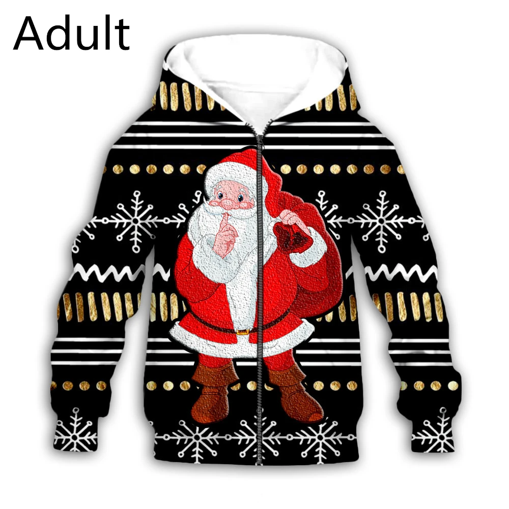 CR 7 Рождественский свитер на молнии с 3D принтом, повседневный кардиган с капюшоном с изображением Санта Клауса, Уродливый Рождественский свитер для мужчин и женщин - Цвет: CR 7
