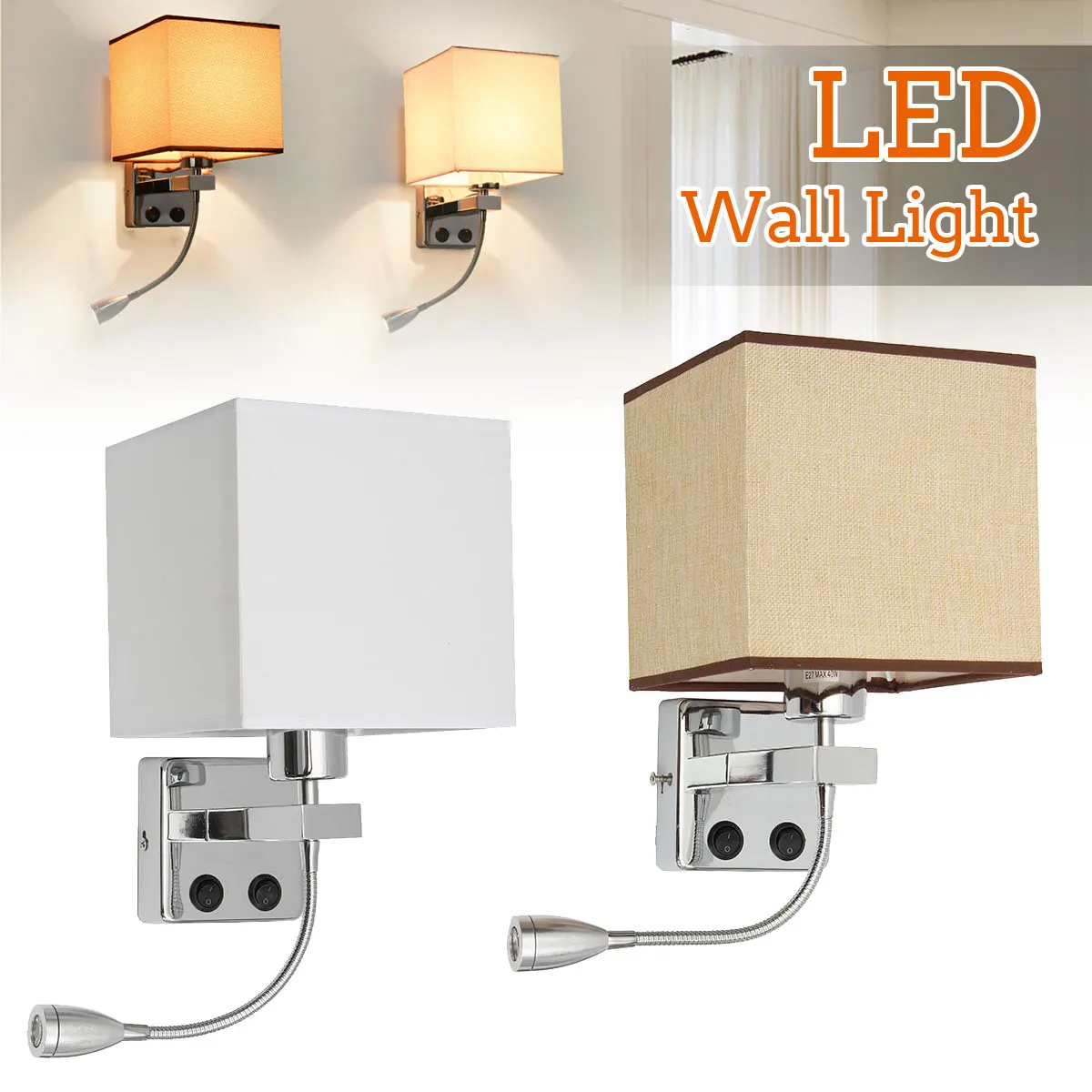 

Adjustable LED Wall Sconce Light LED Wall Light Eye Protect Reading Study Home Lighting Night Light Bedroom Bedside Lamp Fixture