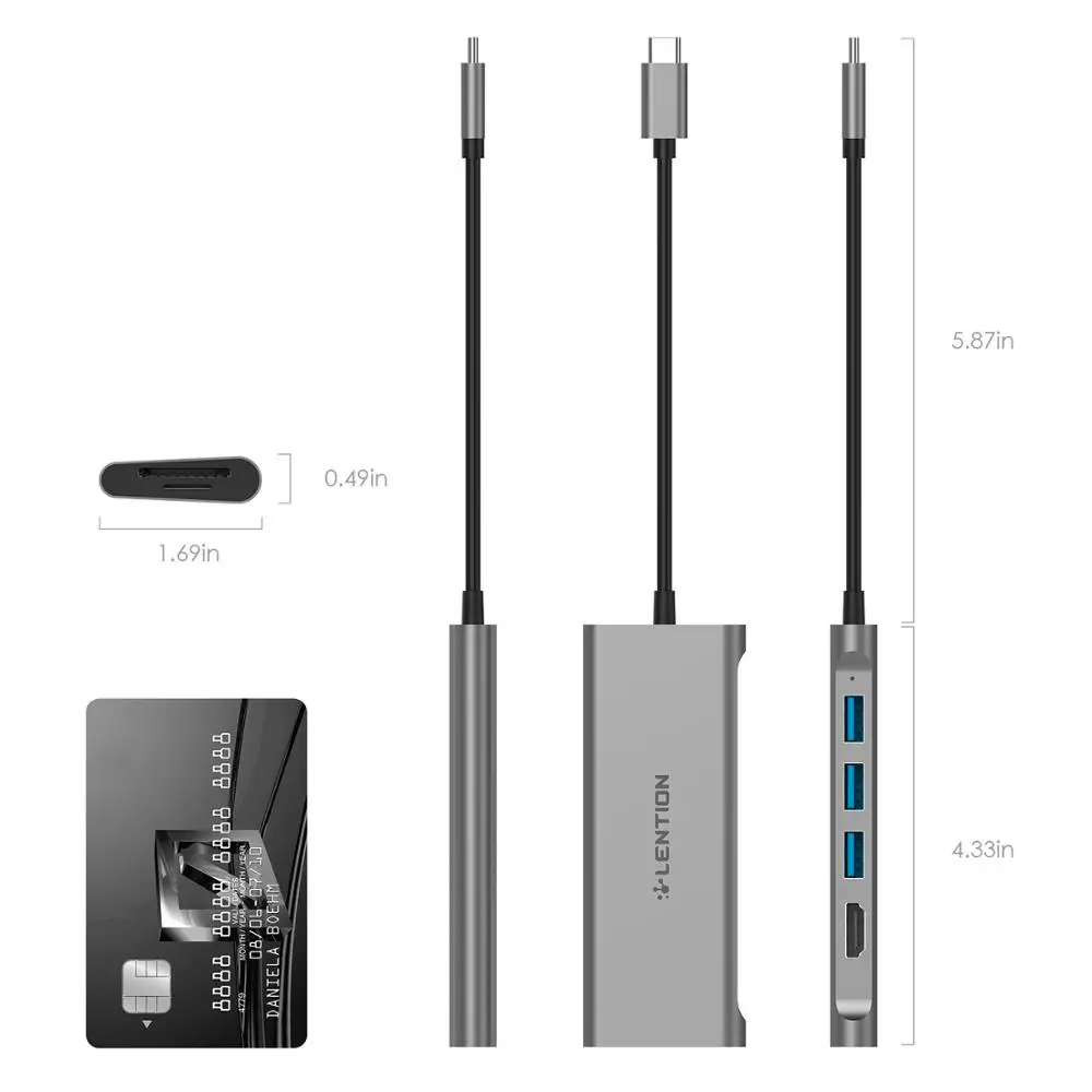 USB C концентратор типа для мульти 3 0 HDMI адаптер док-станция 2020-2016 MacBook Pro 16 15 13.3 inch