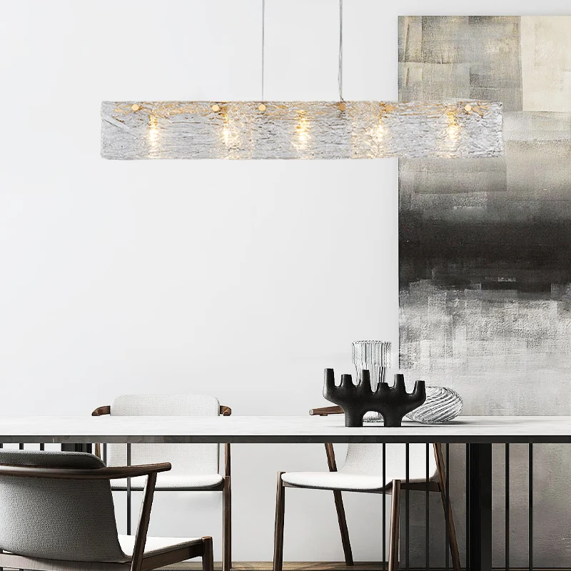 

American crystal light luxury restaurant chandelier modern minimalist designer personality creative bar glass lamps