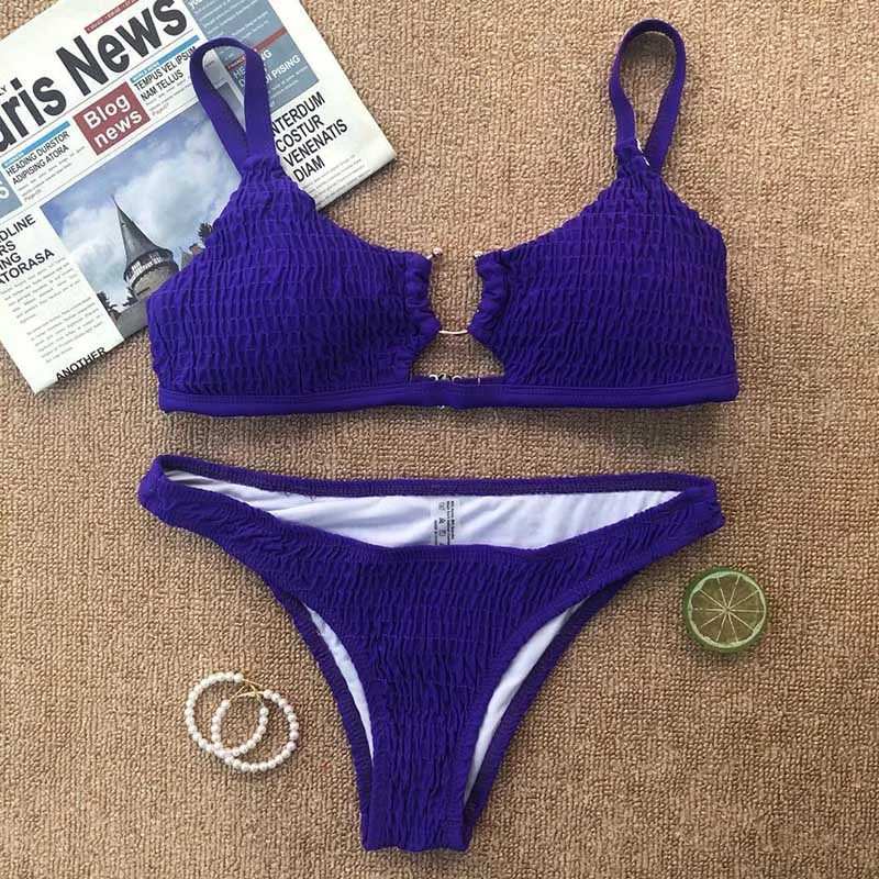 

2020 New Sexy High Waist Bikini Ring Women Swimsuit Push Up Swimwear Bikini Set Brazilian Swimming Bathing Suit Beachwear Sexy