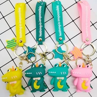 2022 new fashion alligator keychain cute keychain mens and womens bags crocodile rubber pendant fashion small gifts