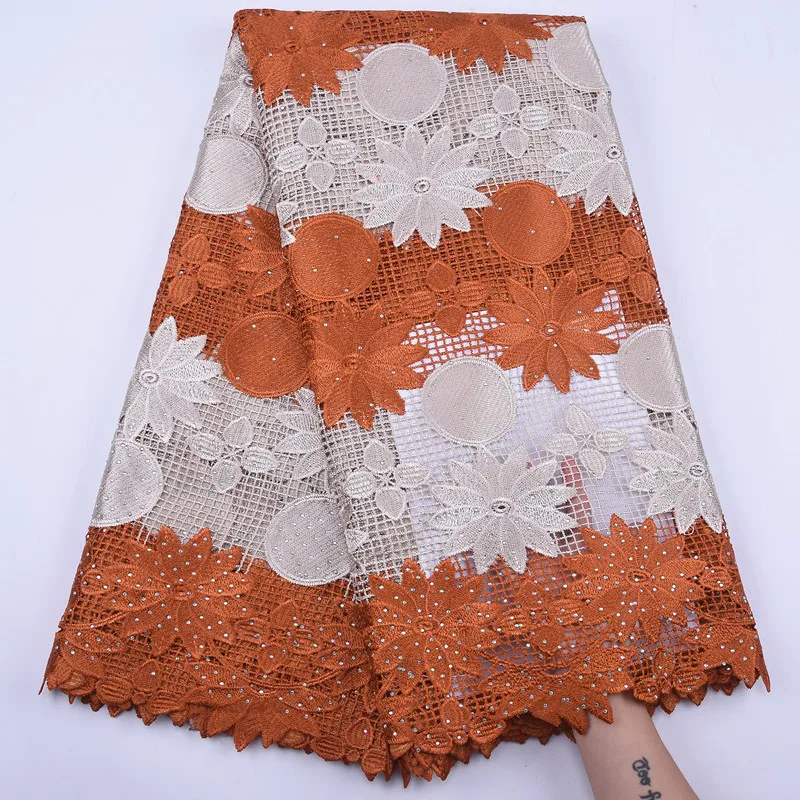 Желтая африканская Ткань кружево 2020 Высокое качество сетка гипюр кружевная