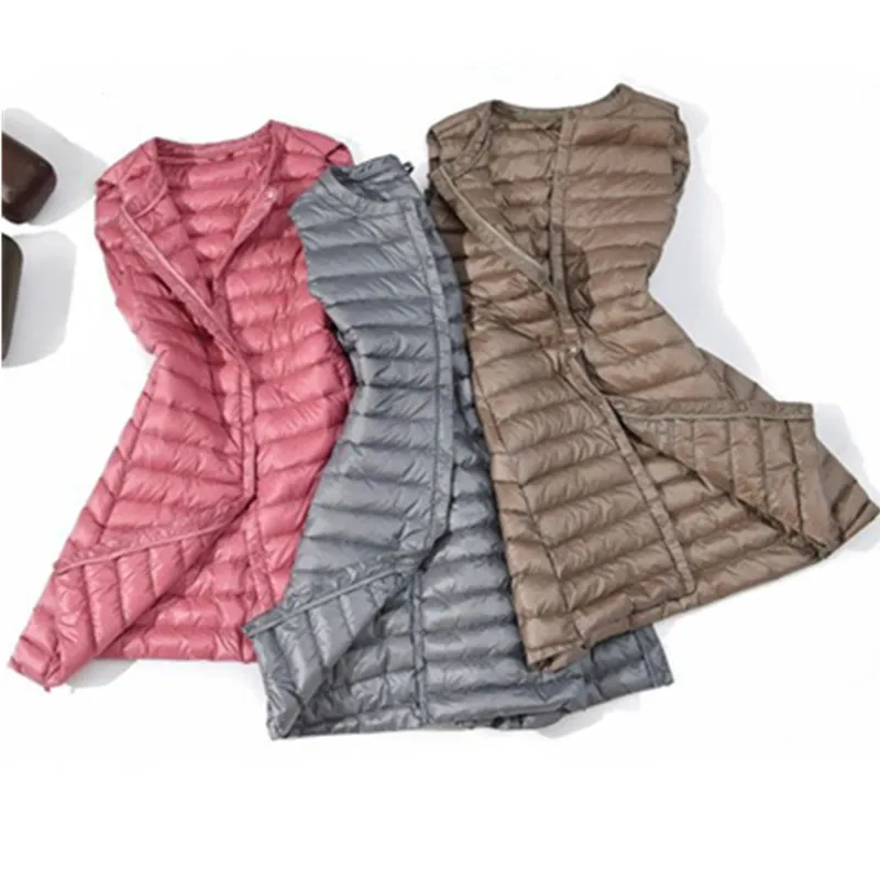 Зимний пуховой жилет Dwon куртки ультра-светильник женские парки со скрытыми