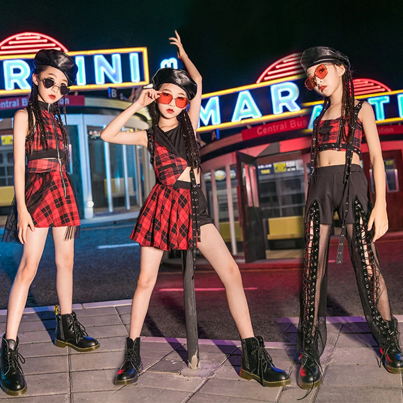 Новый детский костюм в стиле хип-хоп одежда для выступлений девочек Одежда