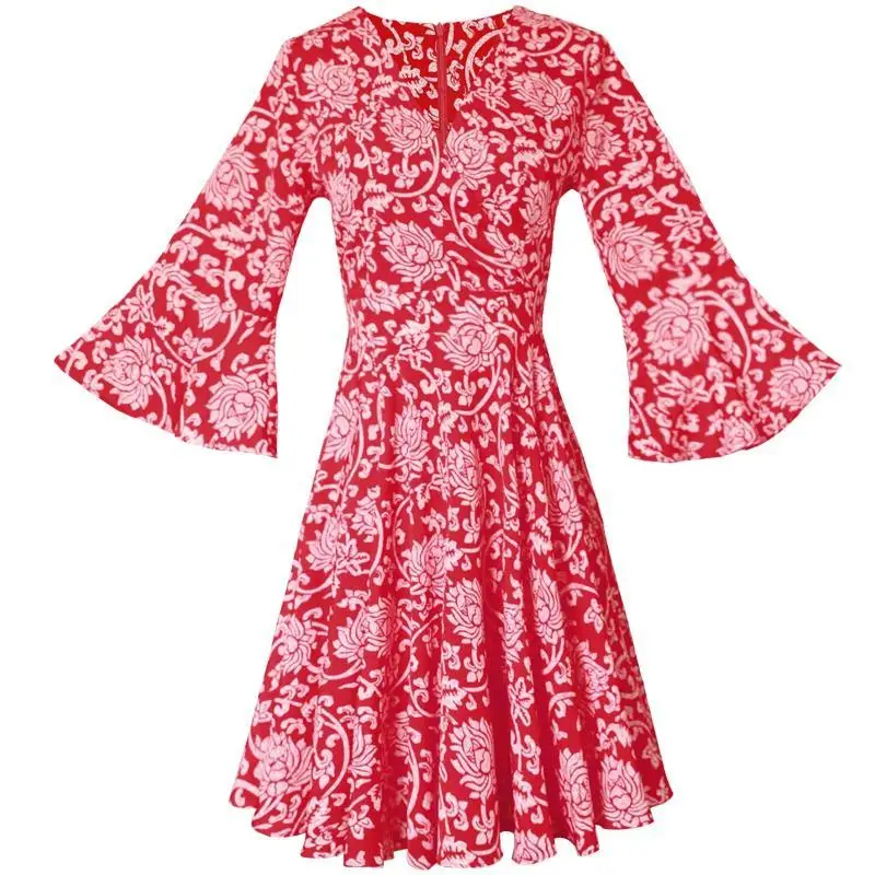 

S-3xl Chiffon Dress Women Summer Women Clothing New Short-Sleeved Floral Dress Women