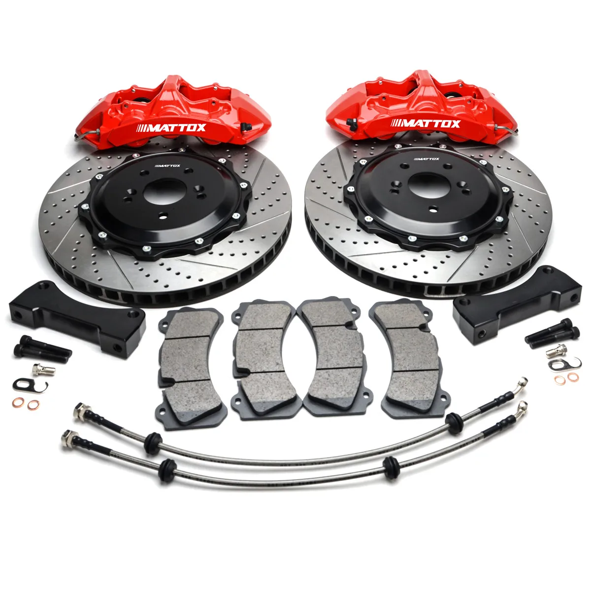 

Mattox Big Brake Kit 1-Piece Forged 6POT Caliper Upgrade Slotted and Drilled Rotor 378x32mm ForToyota Supra 1993 1998