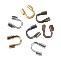 30 100pcslot 4 5x 4mm stainless steel copper wire guard protectors loops u shape connectors crimp for jewelry making supplies