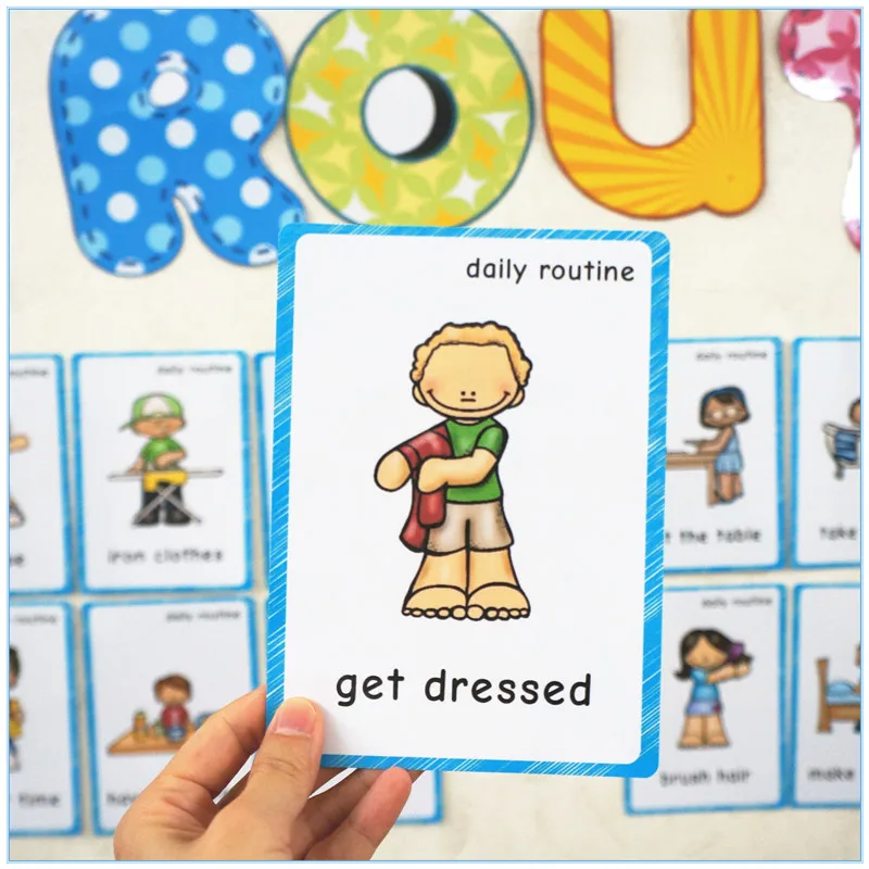 46 групп Повседневные детские флеш карты на английском языке повседневные фрезы