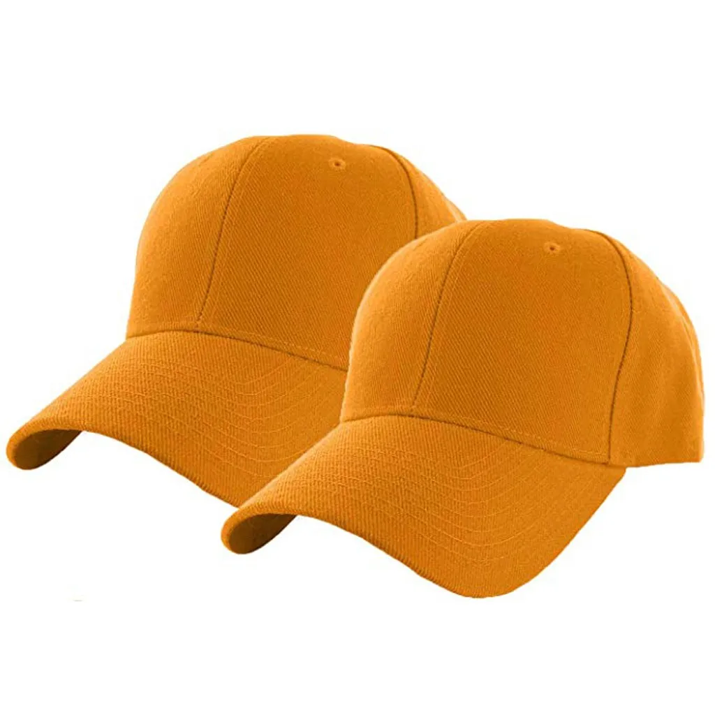 Yellow 2 шт Женская Мужская шляпа изогнутая Солнцезащитная лампа на козырек доска сплошной цвет Бейсболка для улицы солнце Регулируемый головной убор спортивные шапки# YL5 - Цвет: Yellow
