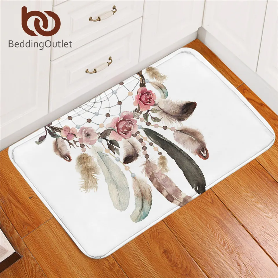 

Постельный выпуск, ковер Ловец снов, нескользящий мягкий ковер, напольный коврик мандалы, впитывающий богемный цветной коврик с перьями для...