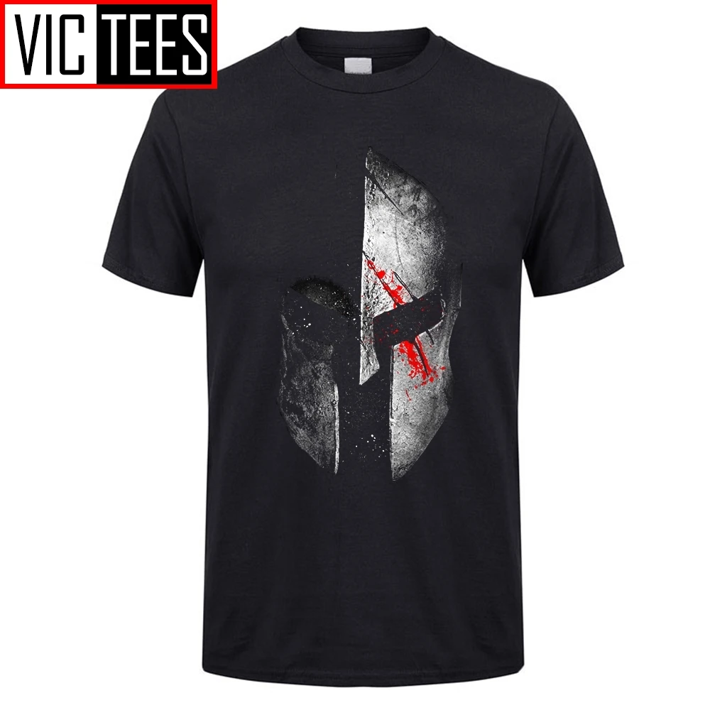 Футболка мужская в стиле Харадзюку винтажная тенниска с принтом спартанского