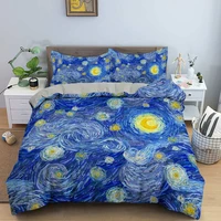 3d artistic bedding king size van gogh style sky oil painting pattern printed duvet cover with pillowcase set hot sale 23pc