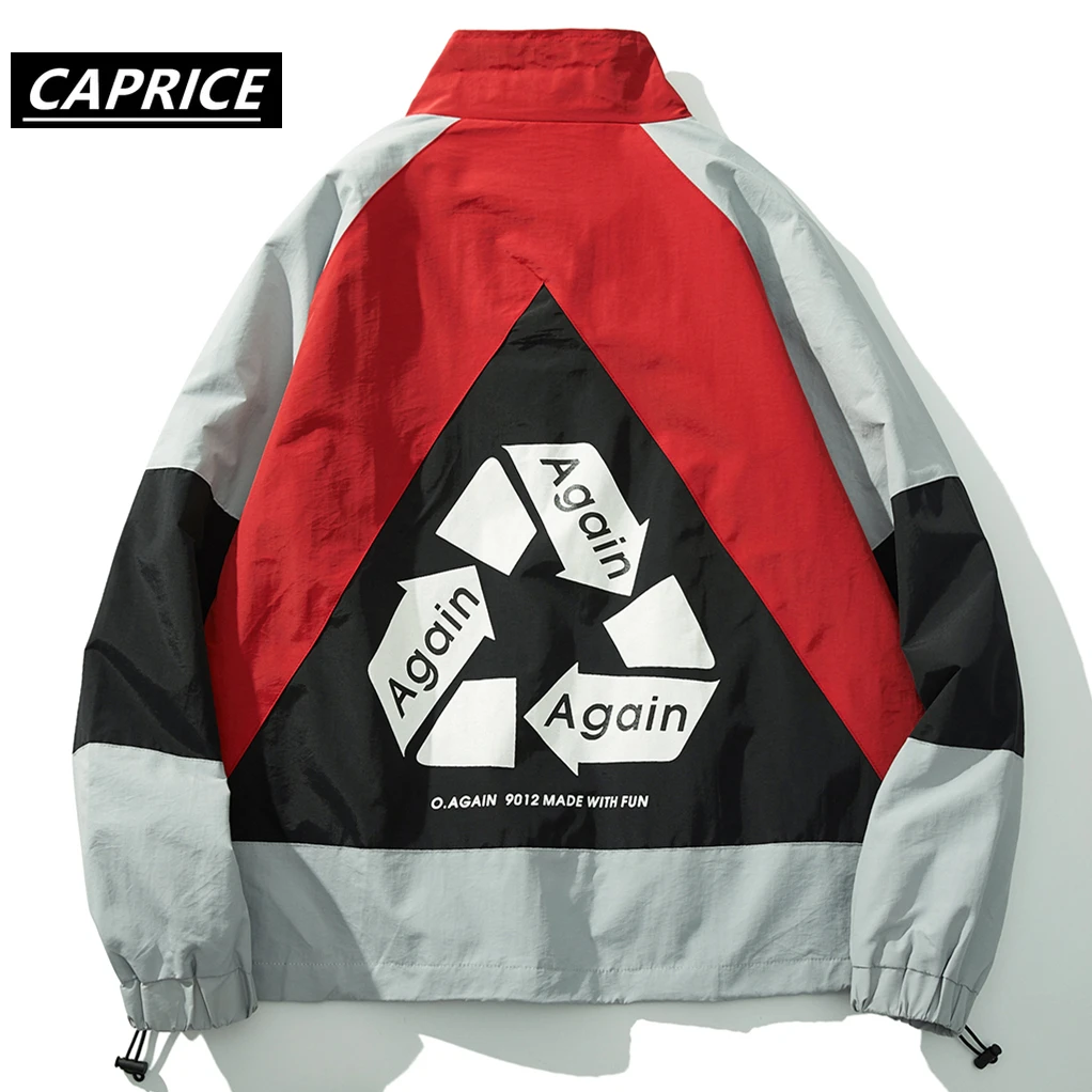 Лоскутные мужские куртки со стоячим принтом 2019 осенние модные повседневные топы