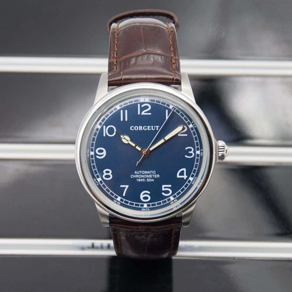 Роскошные мужские механические наручные часы с кожаным ремешком спортивные