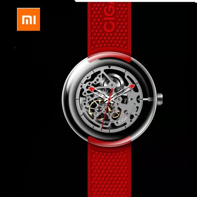 Красный Xiaomi mijia CIGA дизайн T для мужчин/wo Мужские автоматические механические часы полностью полые наручные часы из нержавеющей стали - Цвет: Красный