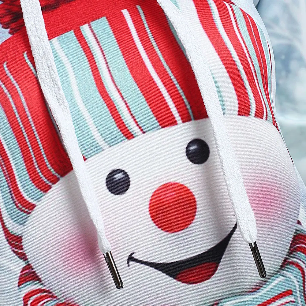 ROSEGAL плюс размер 3D печать женские Рождественские толстовки кенгуру карман