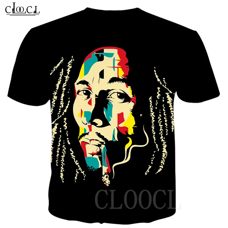 Bob Marley Абстрактная живопись футболки для мужчин и женщин регги создатель 3D
