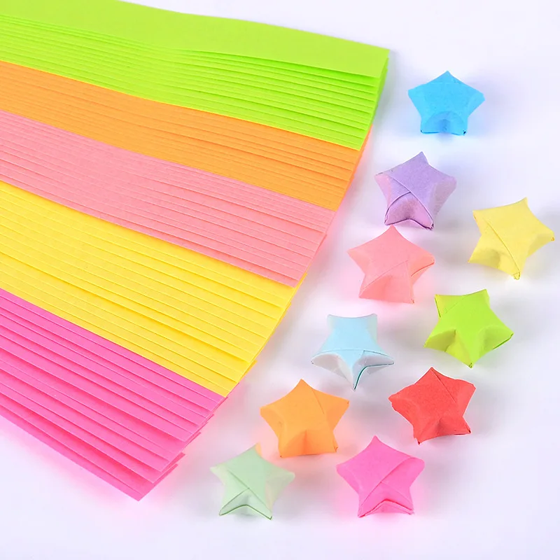 Счастливая звезда сердце Цвет и рисунком в виде птичек оригами Скрапбукинг крафт