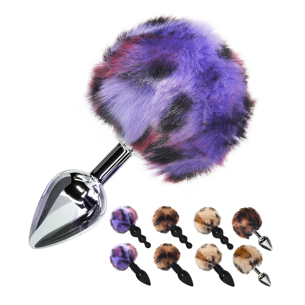 Анальные игрушки с кроличьим хвостом Анальная пробка для женщин и мужчин
