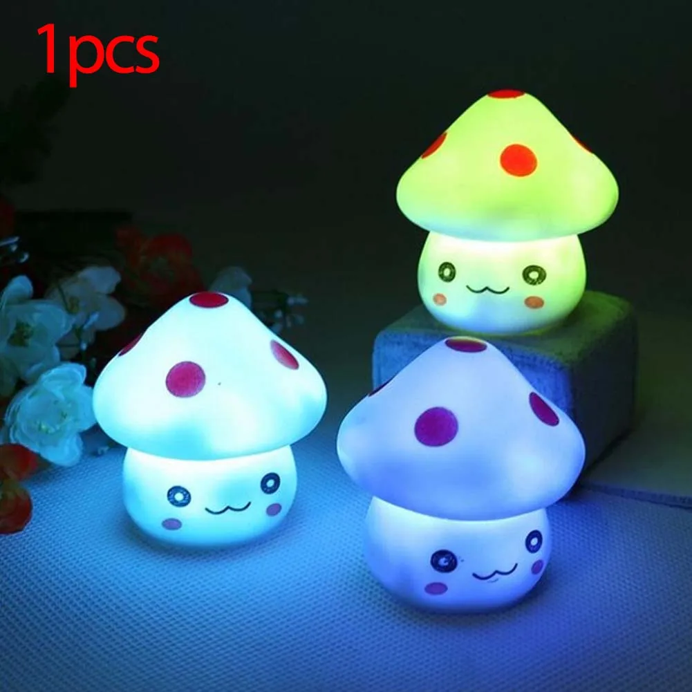 

Funny LED Lamp Night Toy Colorful Light-UP Toy Mushroom Lovely Children Room Christmas Decoration Lamp Birthday Gifts