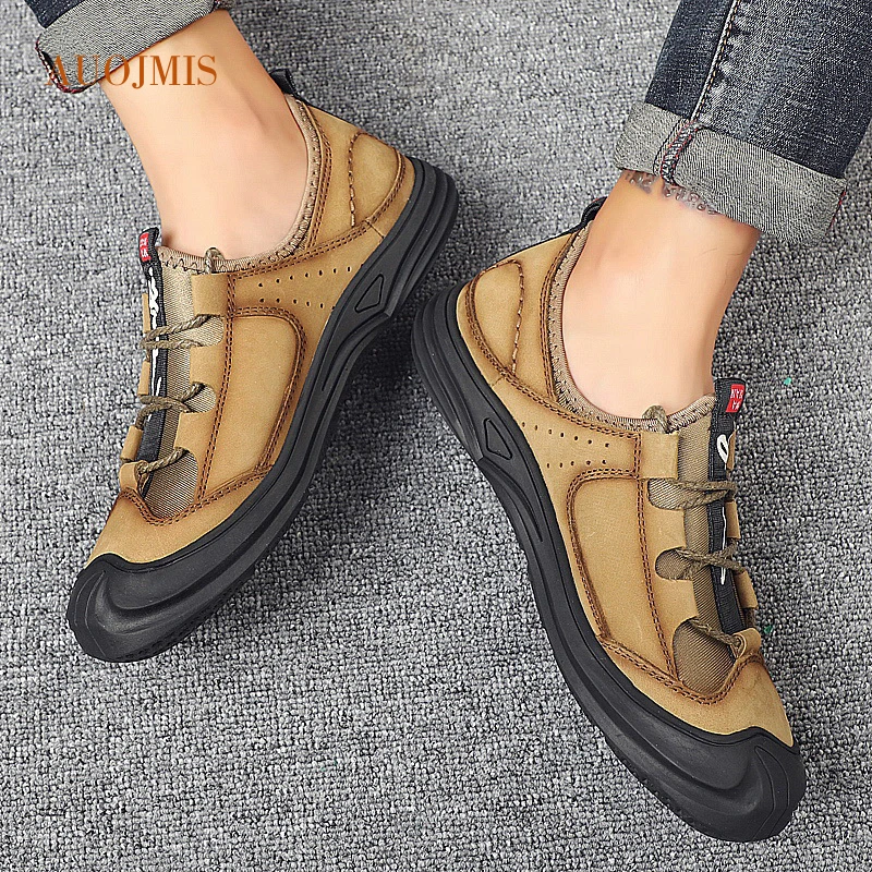 Новинка 2019 Кожаные Замшевые Туфли на мягкой подошве для путешествий фитнеса бега