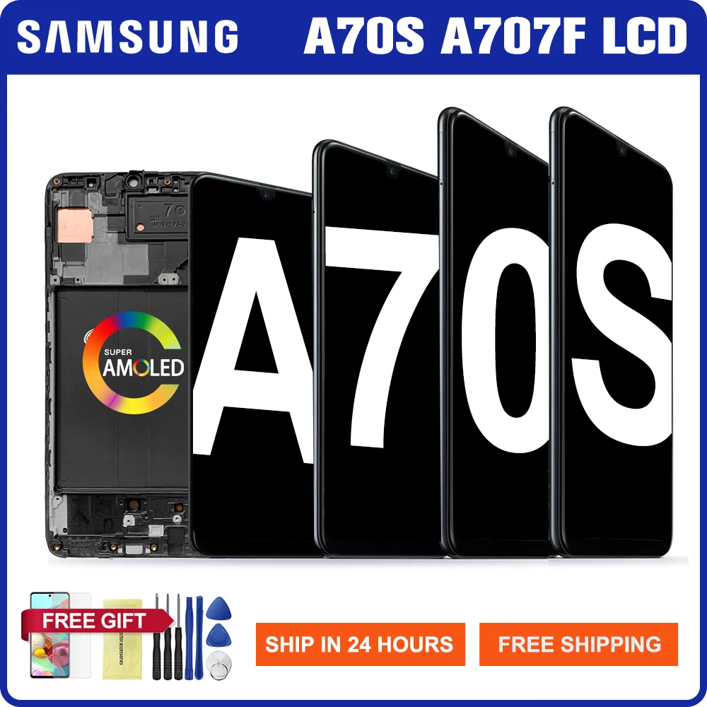 Pantalla LCD Original de 6,7 pulgadas para Samsung Galaxy A70s, montaje de digitalizador con pantalla t&aacute;ctil para Samsung A707, A707F, A707FN/DS-0