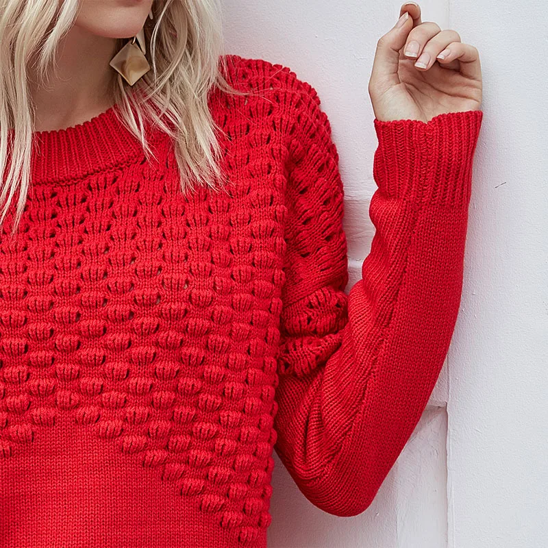 

JIALI Autumn Winter sweater women pullover O-Neck Long Sleeve Slim knitted Casual Fashion ladies Clothing Solid cashmere Top