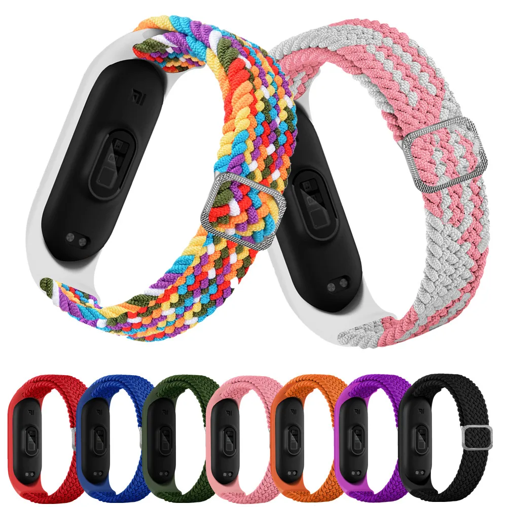 

Nylon Strap for Xiaomi Mi band 6 4 3 5 Bracelet Wristband Sports Breathable Bracelet For Mi band 5 6 4 3 Replacement Strap