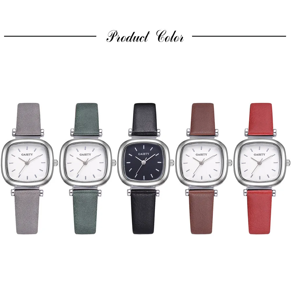 Женские кварцевые часы на кожаном ремешке простые минималистичные повседневные