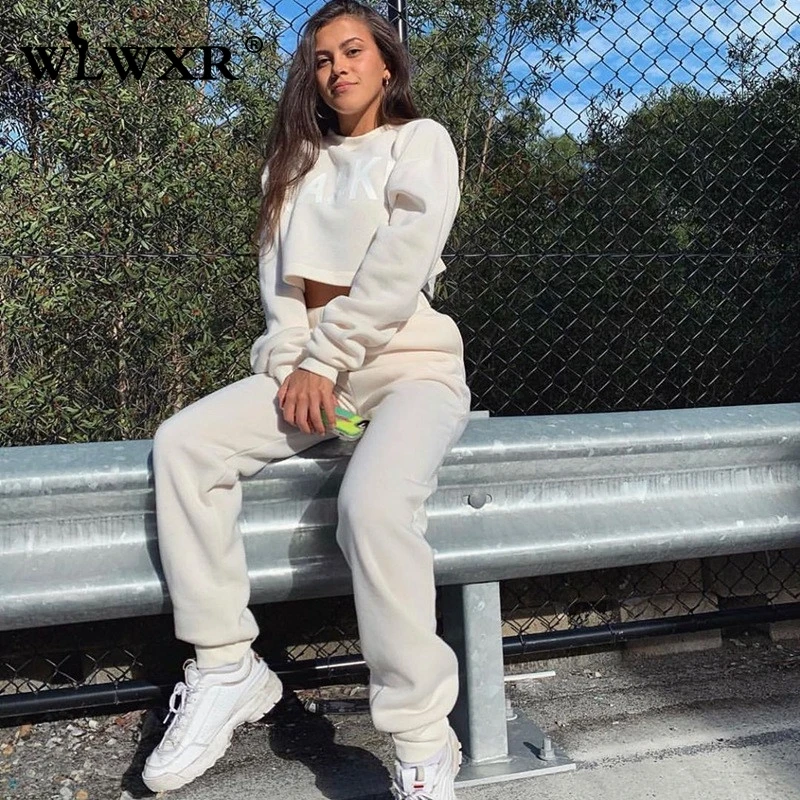 WLWXR уличная одежда комплект из двух предметов топ и брюки женские розовые наряды