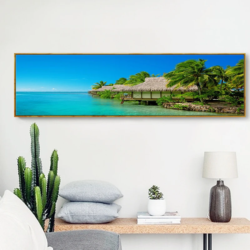 Натуральный Деревянный мост на закате пейзаж холст живопись постеры и принты