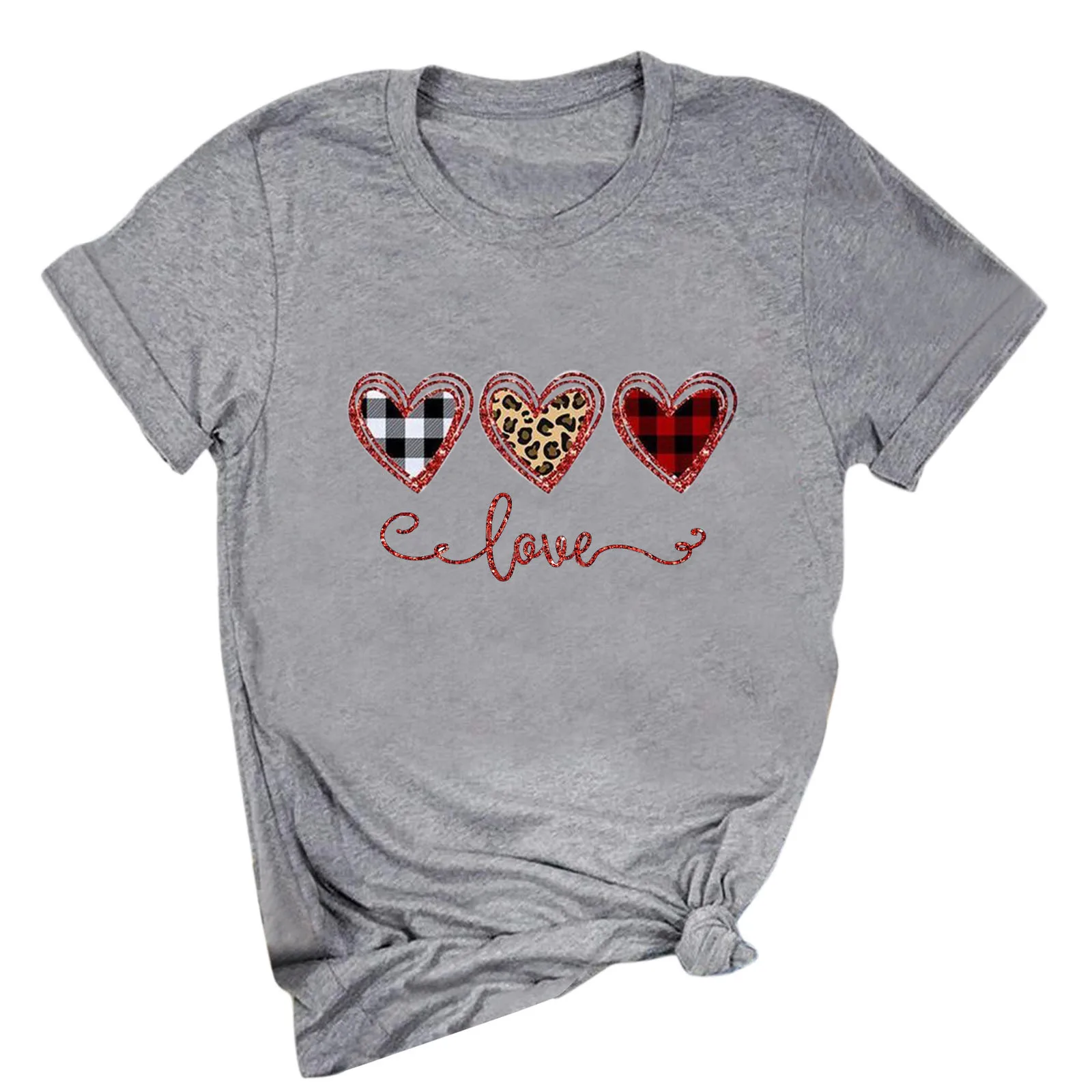 Женская футболка с принтом в форме сердца модная оверсайз 2020 Футболки коротким