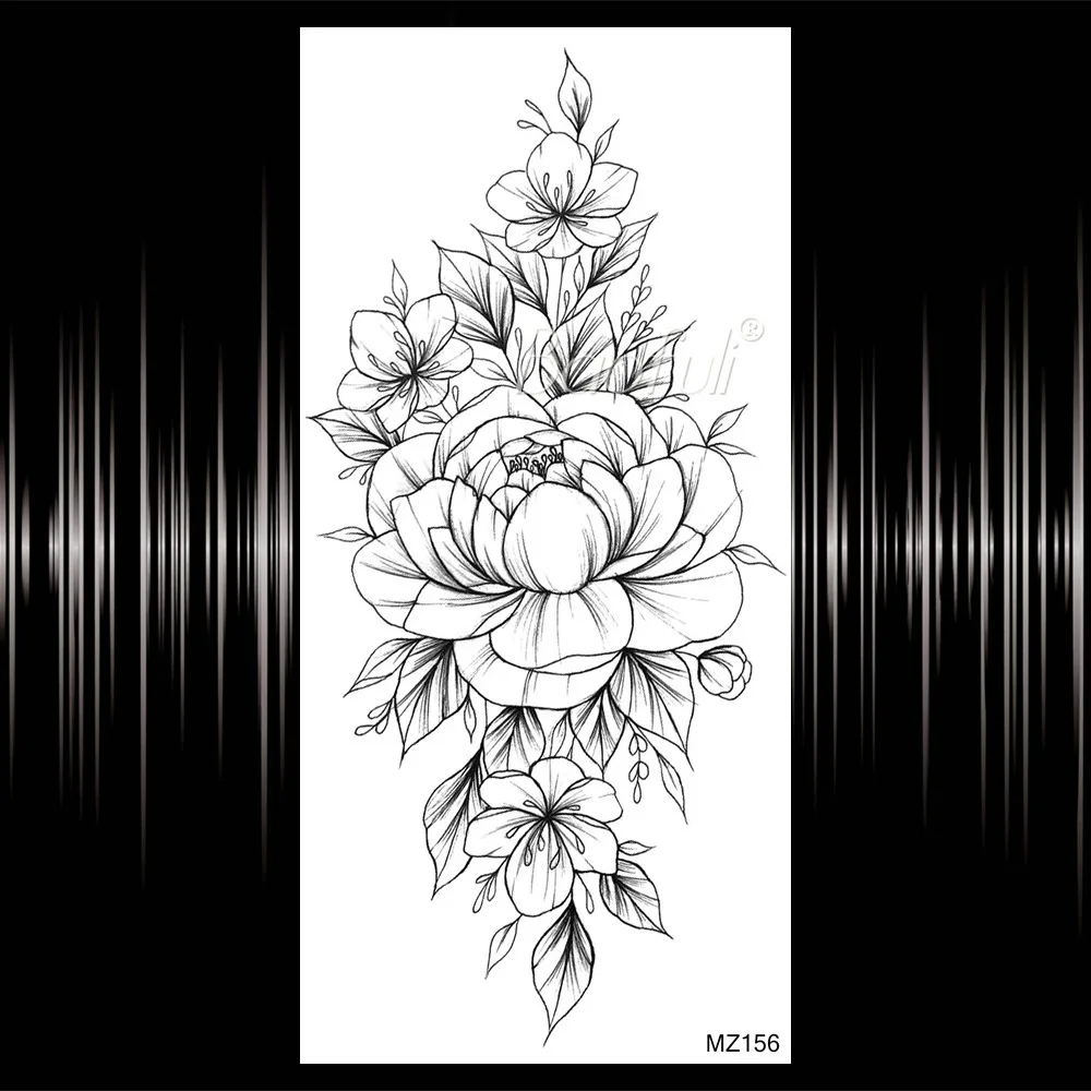 Временные тату наклейки для женщин с цветами розы букеты водостойкие боди арт