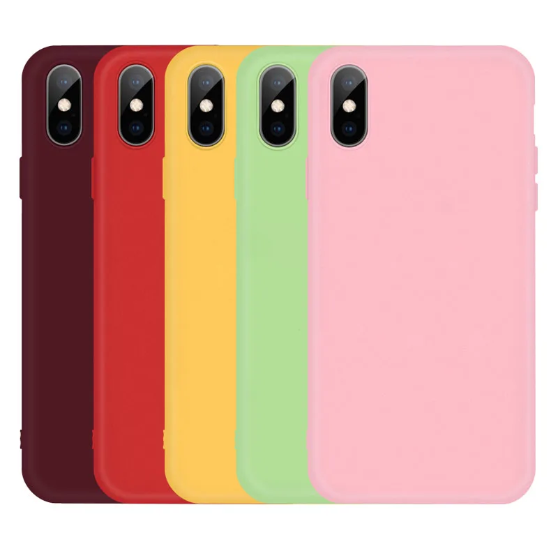 Чехол карамельного цвета для телефона iPhone XS Max XR X 8 Plus простой силиконовый чехол 6