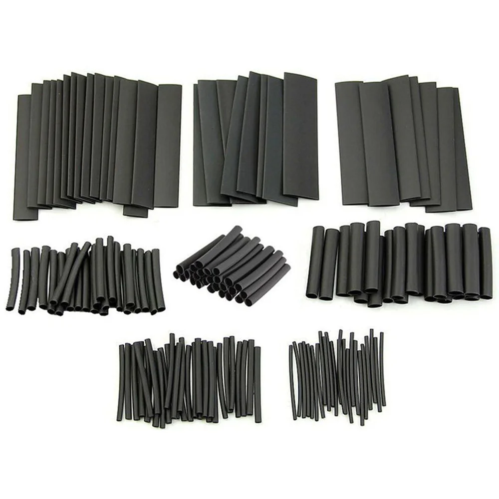 

127Pcs Black Glue Weatherproof Heat Shrink Sleeving Tubing Tube Assortment Kit Electrical Connection Electrical Wire Wrap Cable