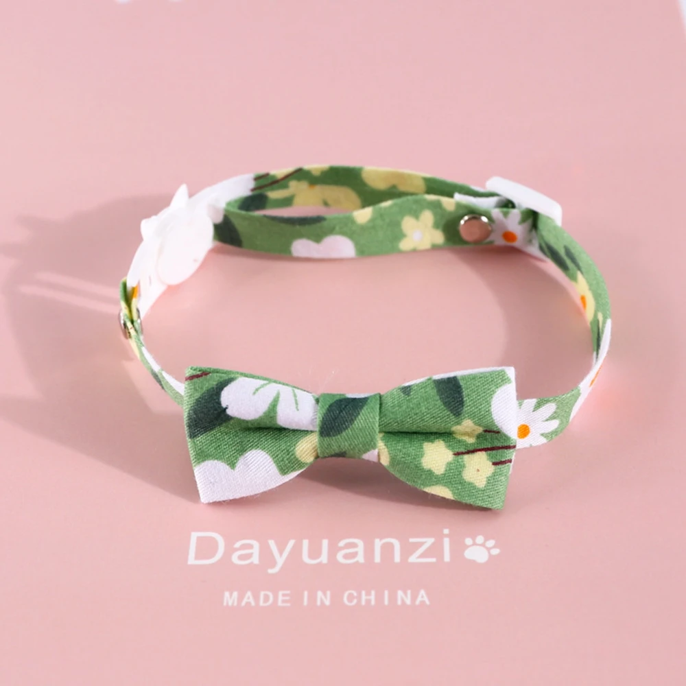 Ошейник с бантом для кошек Регулируемый аксессуар цветочным рисунком домашних