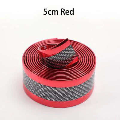 5cm Red Защитная накладка для двери автомобиля, защитная накладка для бампера, автомобильная наклейка из углеродного волокна, пленка для защиты от столкновений, защита для порога, Стайлинг автомобиля - Цвет: 5cm Red