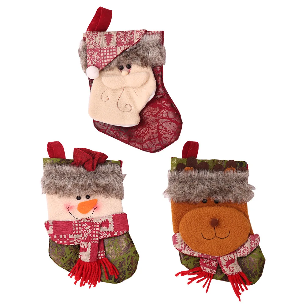 

Милые рождественские чулки, носки 2020, новогодние конфетные подарочные пакеты с Санта-Клаусом, украшения для рождественской елки, товары для...