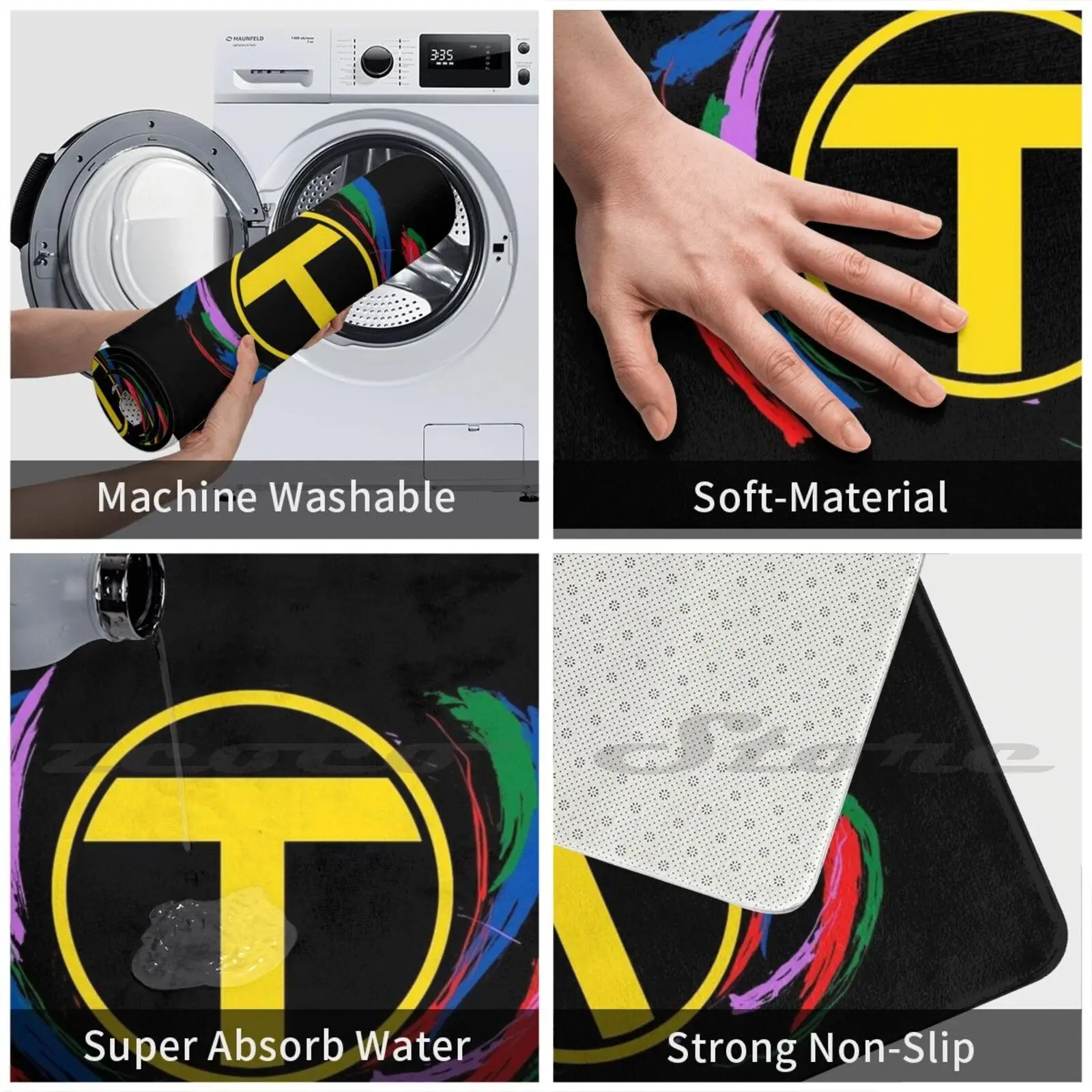 Потрясающий коврик нескользящий мягкий дверной с водопоглощением зверь мальчик