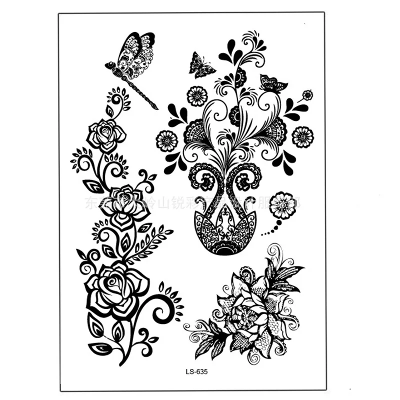 21 X 15 CM Sized Sexy Cool Beauty Tattoo Laciness style Waterproof Hot Temporary Stickers |