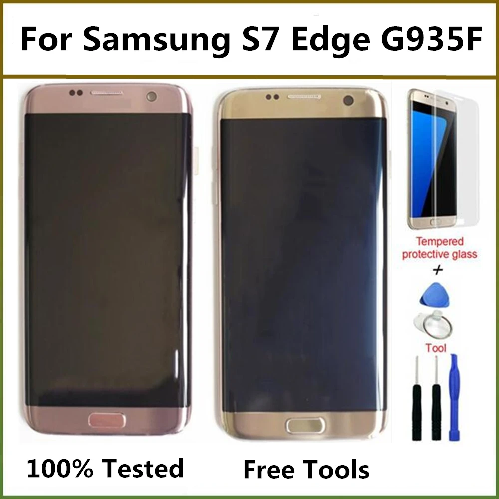 5," супер AMOLED экран для samsung Galaxy S7 Edge S7Edge G935A G935F SM-G935P ЖК-дисплей сенсорный дигитайзер в сборе с рамкой