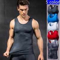 mens compression running vest men summer workout training tight tank tops quick dry bodybuilding workout gym sleeveless shirts