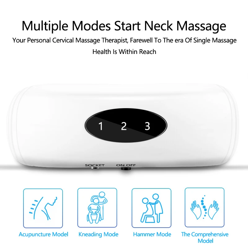 

6 Modes Power Electric Neck Massager & Pulse Back Control Far Infrared Heating Pain Relief Tools Health Care Relaxation Machines