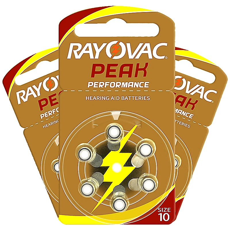 60 шт. Rayovac Пик батарейки для слуховых аппаратов A10 10A 10 P10 PR70 UK цинковоздушная