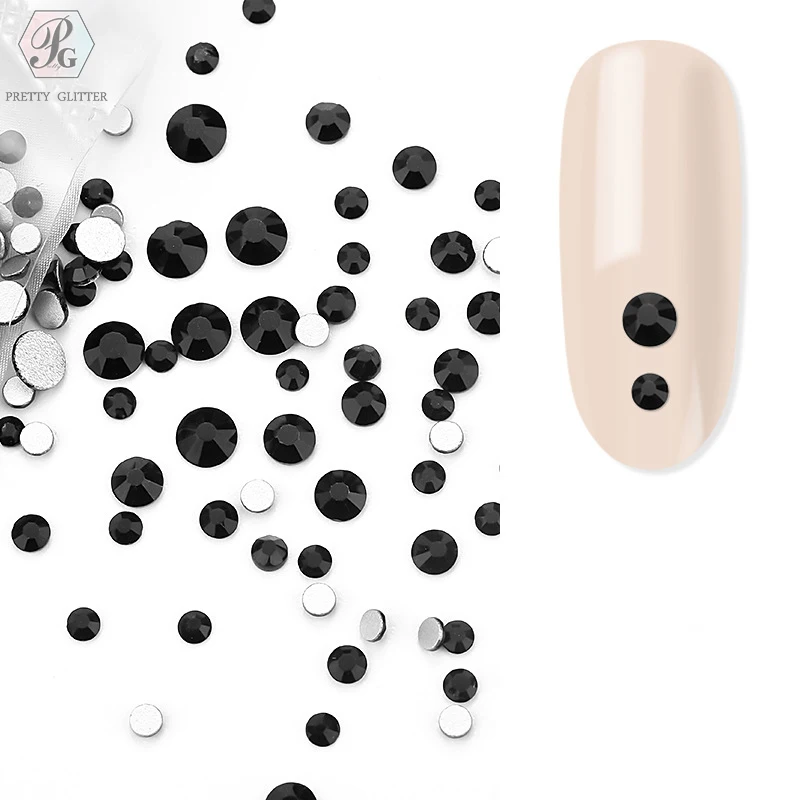 

PrettyG 1440pcs Nail Crystals AB Nail Art Sparkly Round Flatback Rhinestones, Non-Self-Adhesive CY