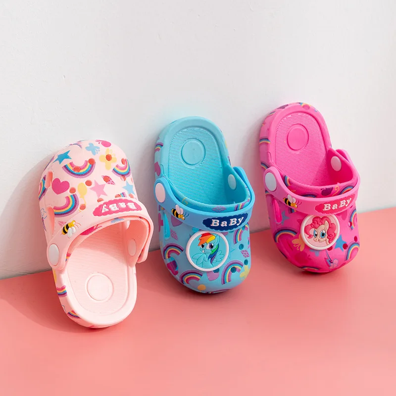 

Hot Selling Baby Slippers Summer 1-3 Years Old Non-Slip Toddler Porous Shoes Baotou Children's Beach Shoes Women's Sandals