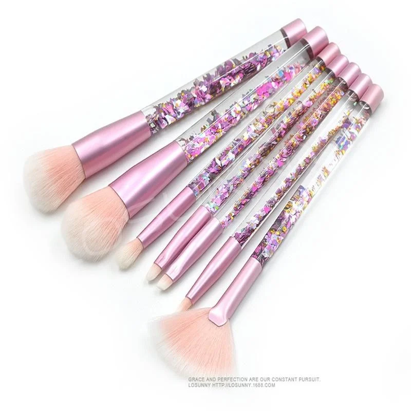 

7-piece Transparent Diamond Brushes Set Makeup Brushes Set Eye Shadow Blush Foundation Powder Brushes Cosmetic Brushes Set